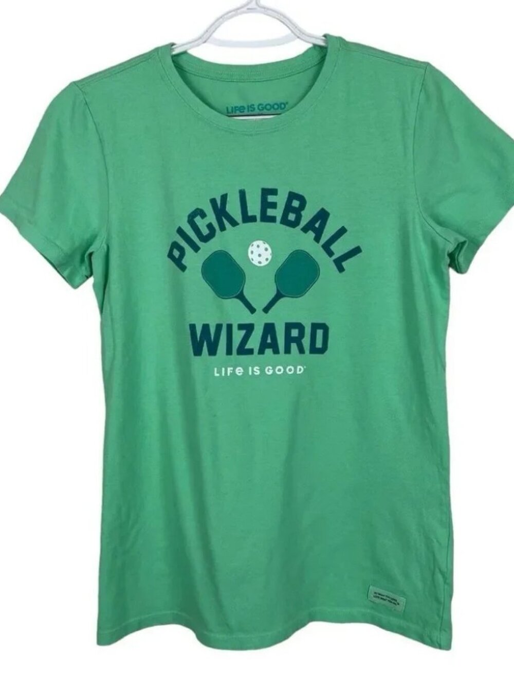 NWT Life is Good Womens Crusher Pickleball wizard green tee shirt top